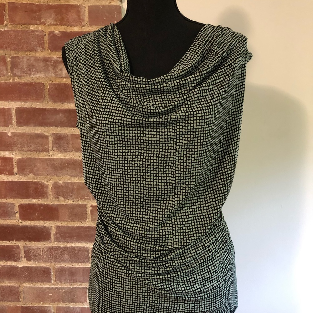 Vince Camuto Sz M Drape Dot Tank EUC